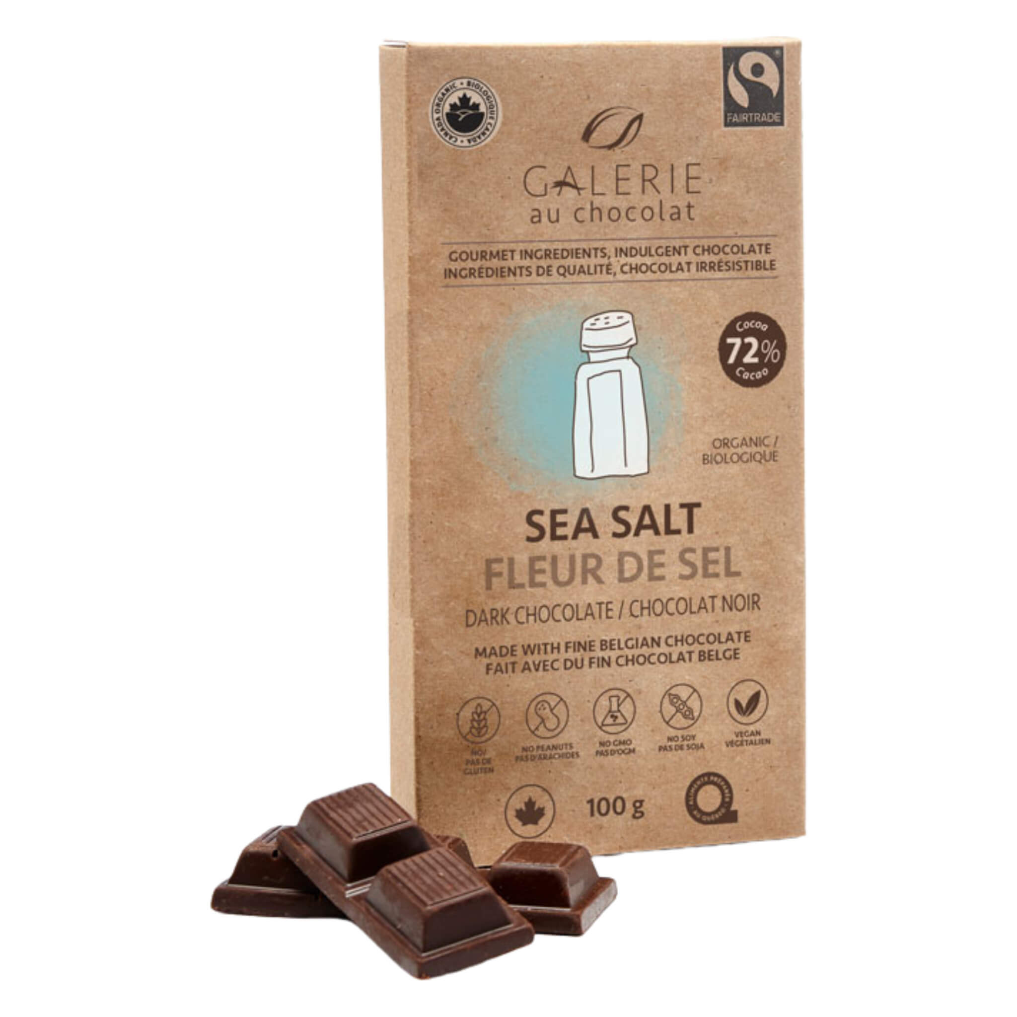 Premium Dark Chocolate Bar with Sea Salt - Rich & Smooth Gourmet Chocolate for Gifting, Snacking & Desserts