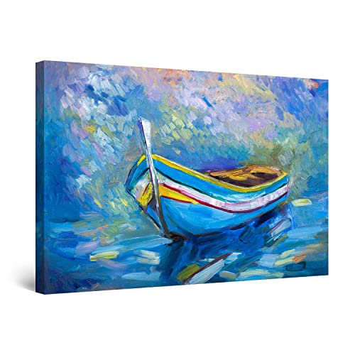 Blue White Boat