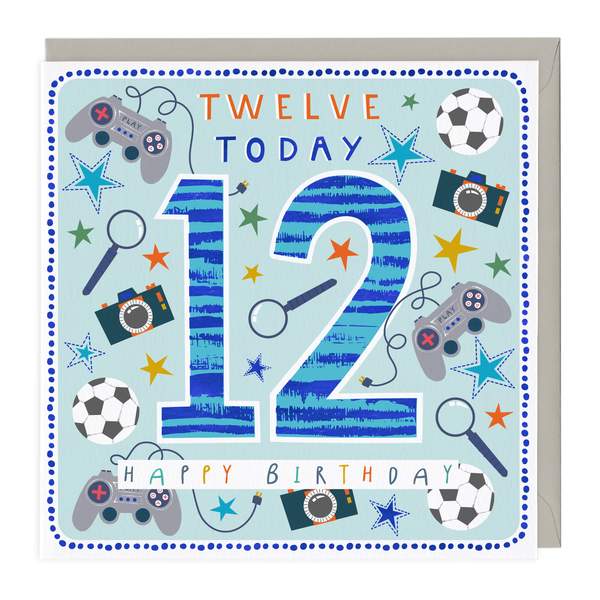 Whistlefish 12th Birthday Card with Fun Games - Perfect for Kids' Birthday Parties & Celebrations