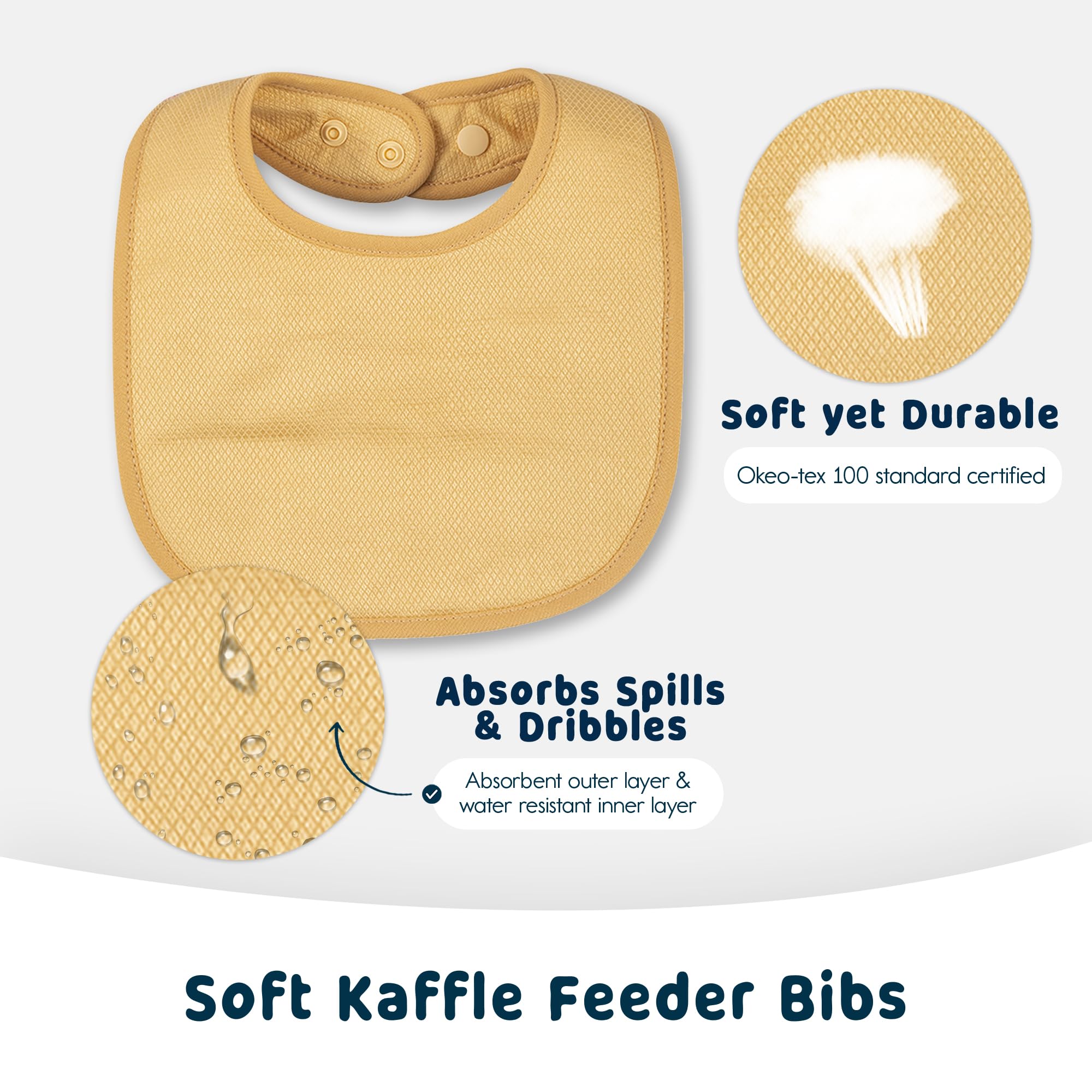 Tiny Twinkle Baby Feeding Bibs 8 Pack - Waterproof & Absorbent Drool Bibs for Infants - Soft & Comfortable for Mealtime, Teething, and Daily Use