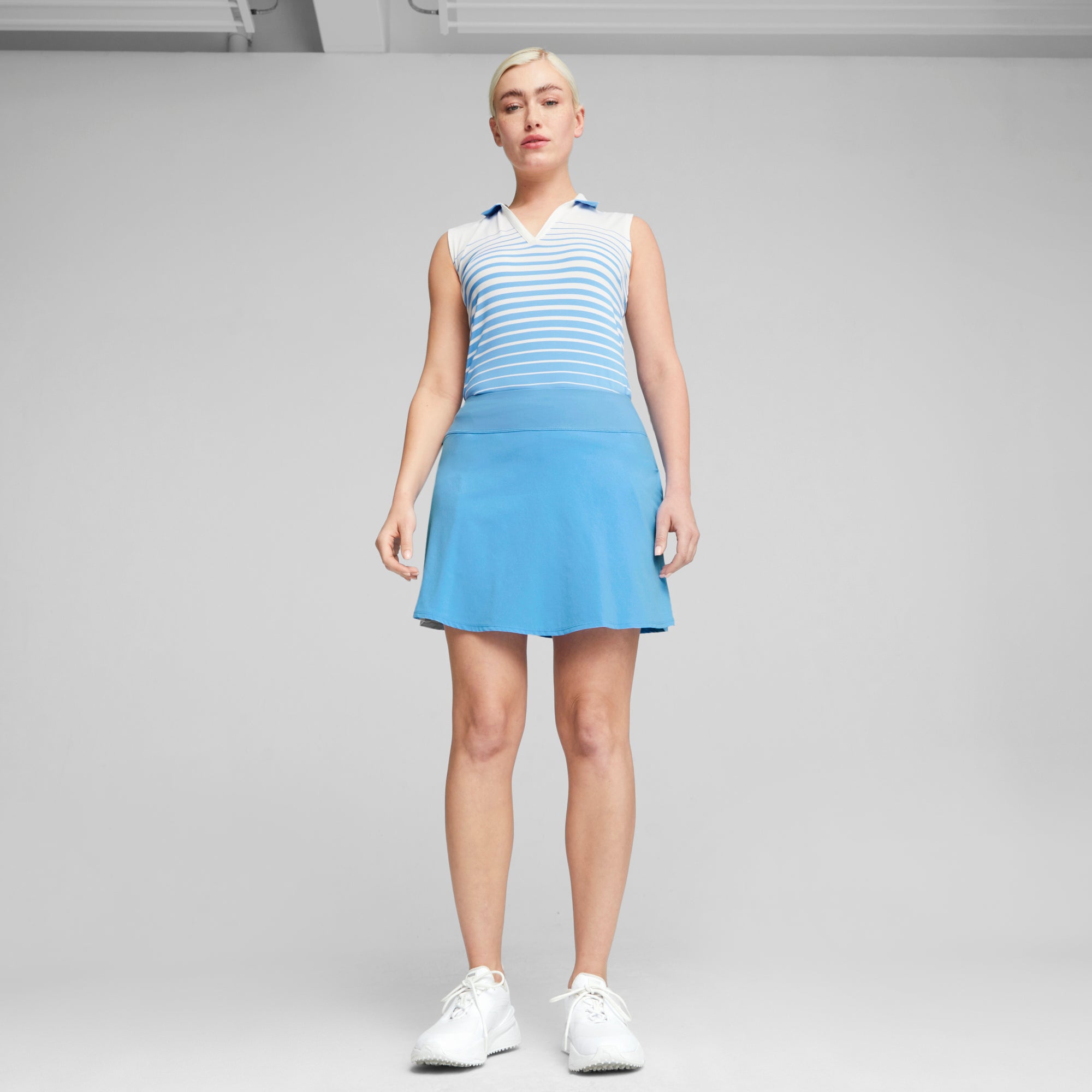 PWRSHAPE Women's Solid Golf Skirt - High Waisted Stretchy Tennis Skirt for Golf, Running & Workouts - Perfect for Golfing, Tennis & Active Lifestyle