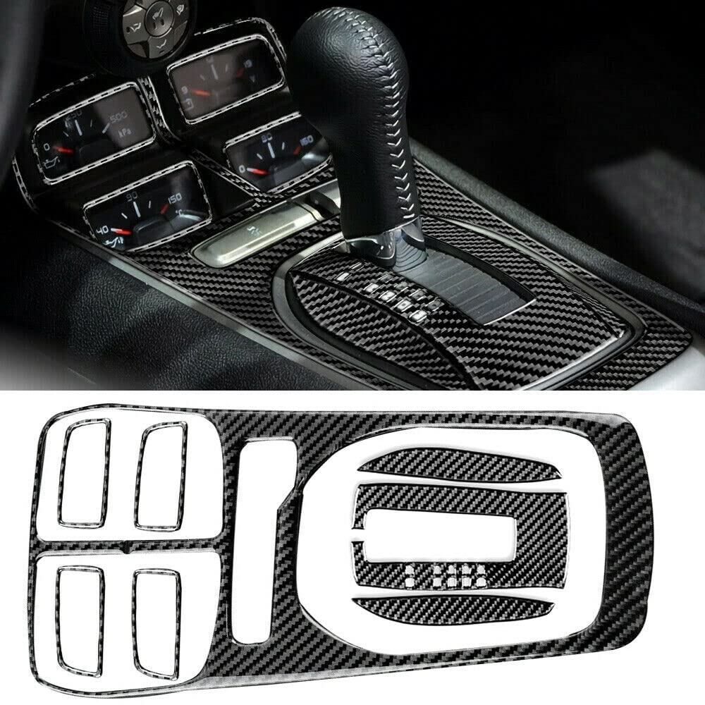17-Piece Carbon Fiber Center Console Sticker Trim Kit for 2010-2015 Camaro - Interior Accessories Upgrade Set (Excluding GPS) - Perfect for Car Enthusiasts & Customization Projects