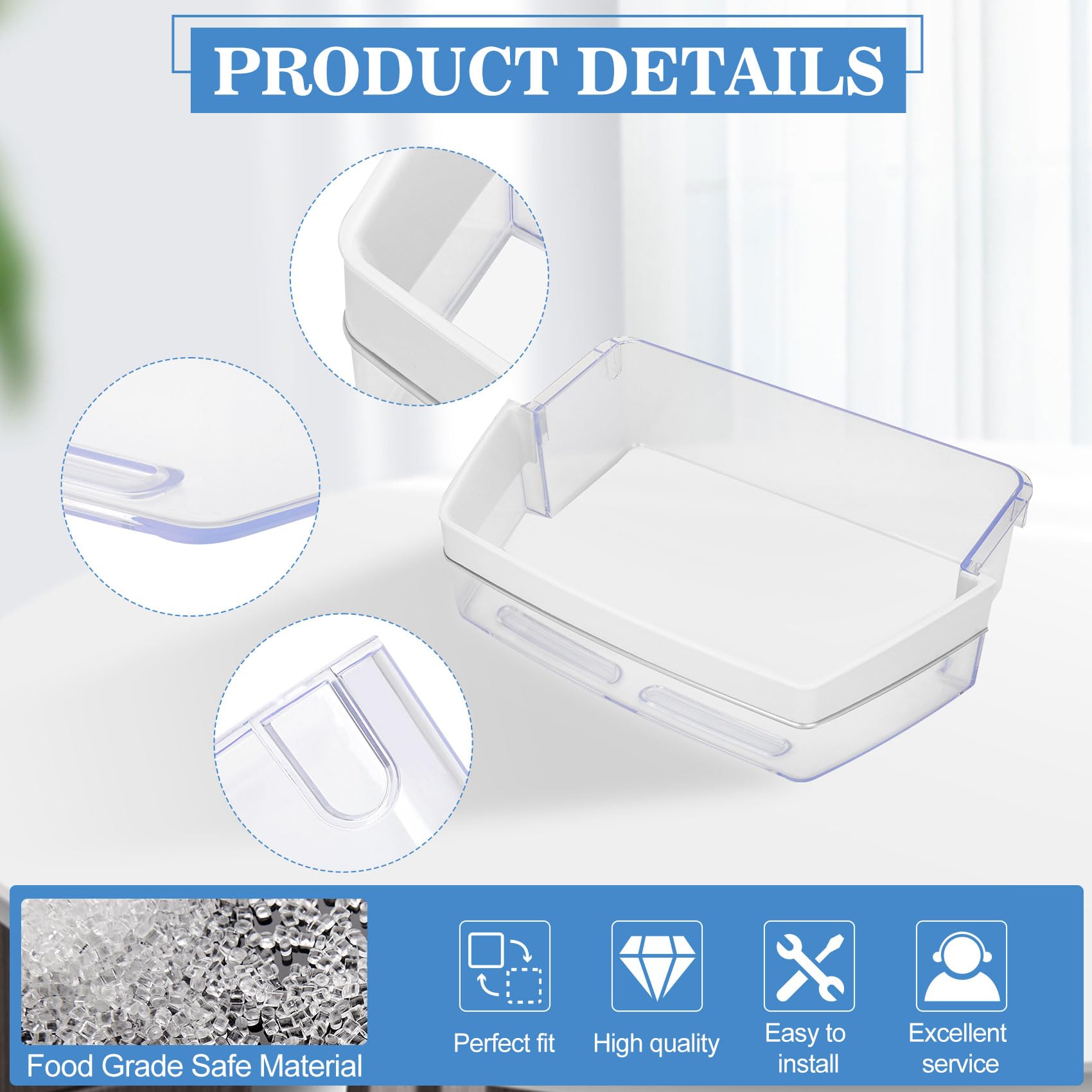 GE Refrigerator Door Shelf Bin WR71X11044 Replacement - Compatible with WR71X11059, PS6011779, AP5656690, 2691847, EAP6011779 | Durable Fridge Organizer for Food Storage & Easy Access | Refrigerator Parts & Accessories