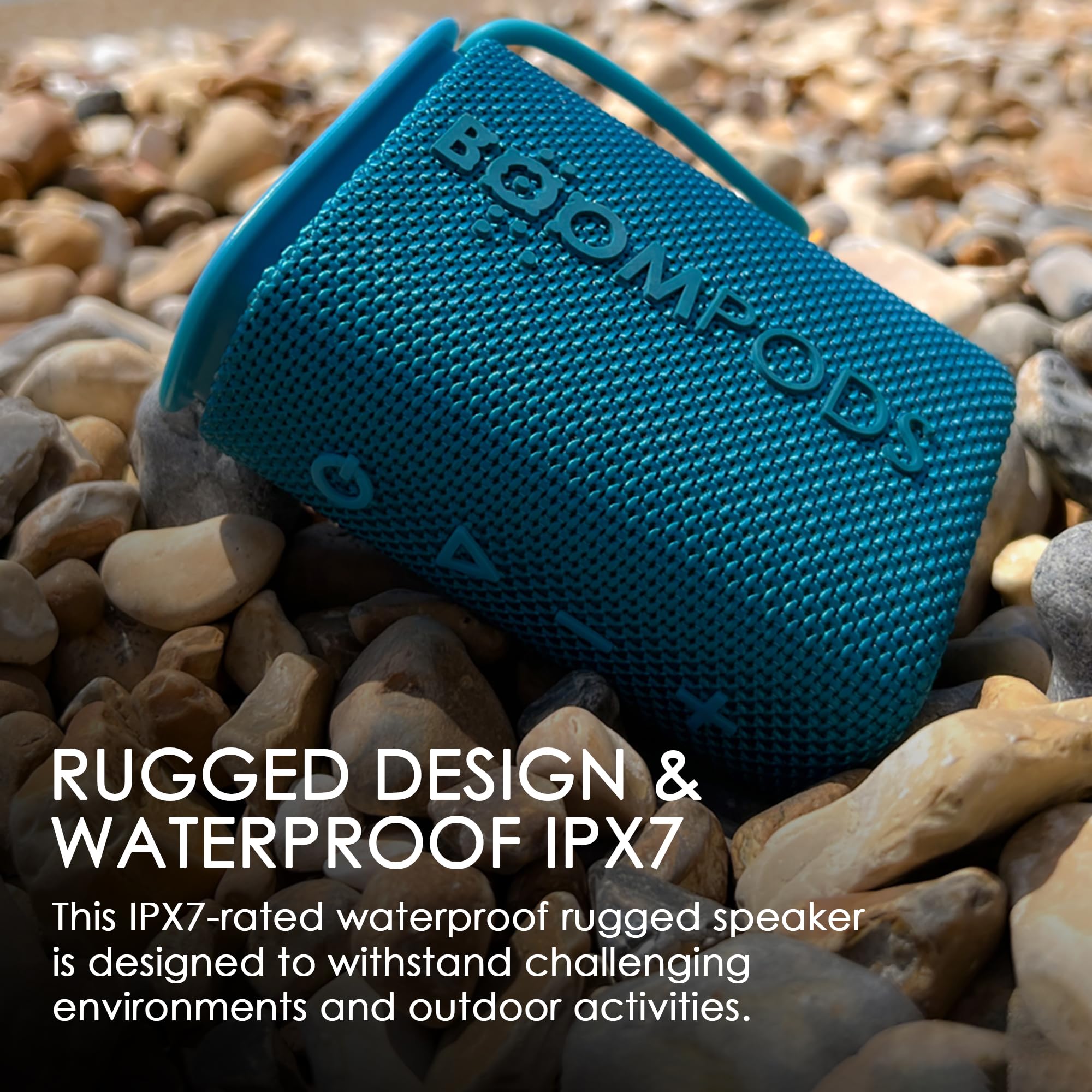 Boompods Beachboom Waterproof Bluetooth Speaker - Eco-Friendly Portable Wireless Speaker with Selfie Button, 5-Hour Battery & IPX7 Waterproof Rating, Perfect for Shower, Travel, Beach & Outdoor Adventures, Pink
