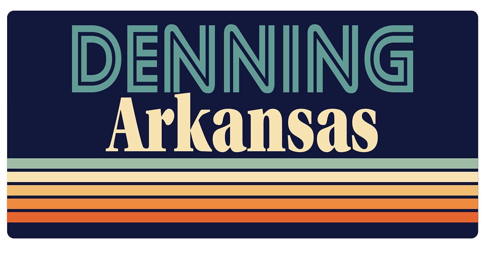 Denning Arkansas 5 x 2.5-Inch Retro Fridge Magnet - Vintage Style Decorative Refrigerator Magnet for Home, Office & Dorm Room Decor