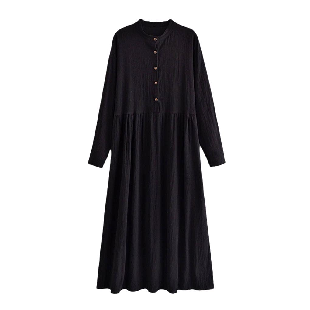 Women's O-Neck Maxi Dress - Long Sleeve Summer Casual Beach Dress for Ladies | Perfect for Vacation, Beach Outings & Summer Parties