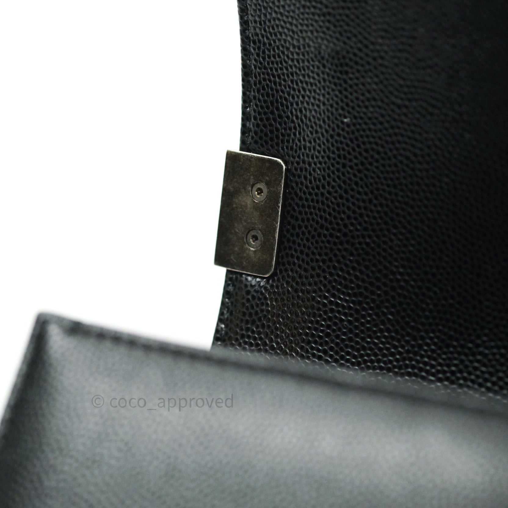 Chanel Boy Quilted Medium Handbag in Black Caviar Leather with Ruthenium Hardware - Perfect for Evening Events & Luxury Fashion Accessories