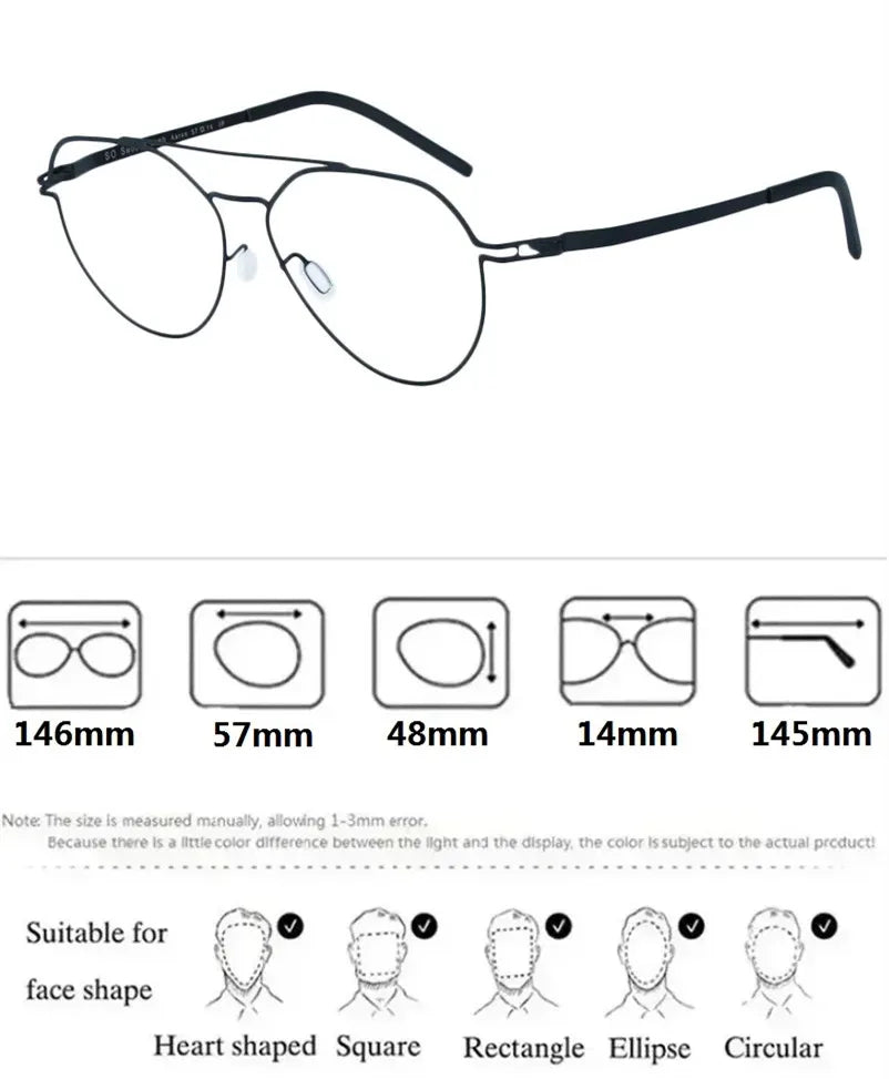 Aimee Unisex Full Rim Round Double Bridge Steel Eyeglasses 14657 | Stylish Lightweight Metal Frame Glasses for Men & Women | Perfect for Reading, Work, and Everyday Fashion