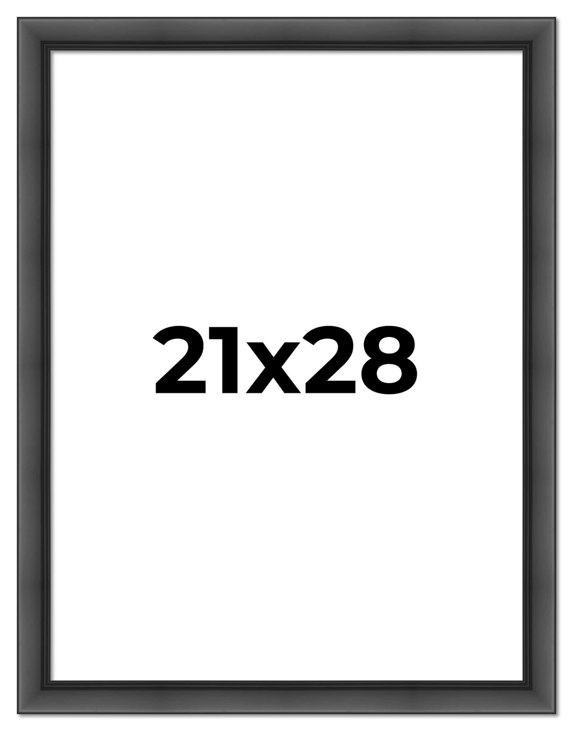 21x28 Black Contemporary Wood Picture Frame - UV Resistant Acrylic Front, Acid-Free Foam Backing with Hanging Hardware - Perfect for Wall Art, Photos, and Home Decor