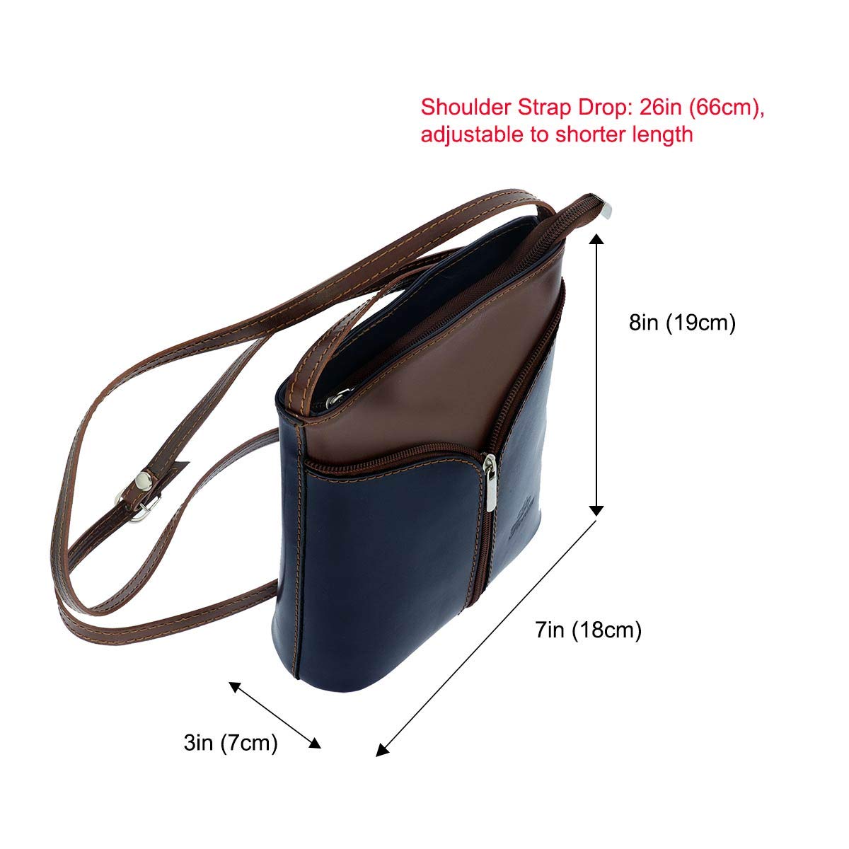 Genuine Italian Leather Crossbody Shoulder Bag for Women - Stylish Handbag Purse for Work, Travel & Everyday Use