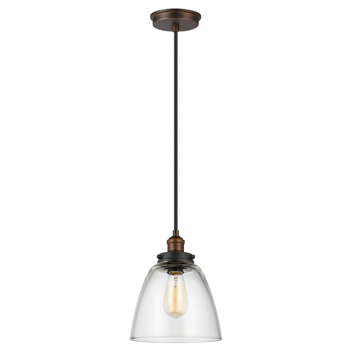 Baskin 1 Light Pendant - Modern Ceiling Light Fixture in Multiple Sizes & Finishes - Perfect for Kitchen Island, Dining Room, or Entryway Lighting