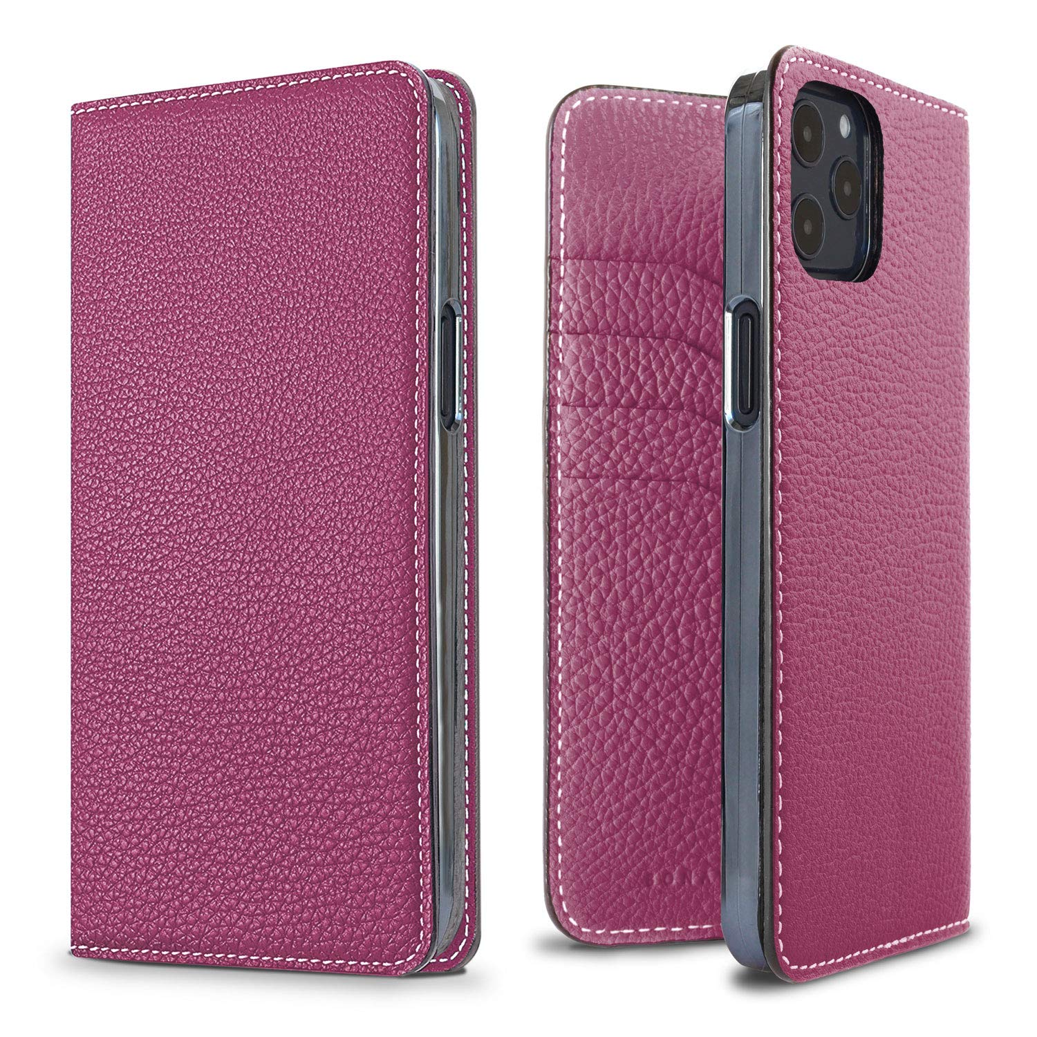 Premium BONAVENTURA Diary Smartphone Case for iPhone 12 Pro Max - Elegant Anemone Purple Design | Slim Protective Cover with Shock Absorption | Perfect for Work, Travel & Everyday Use