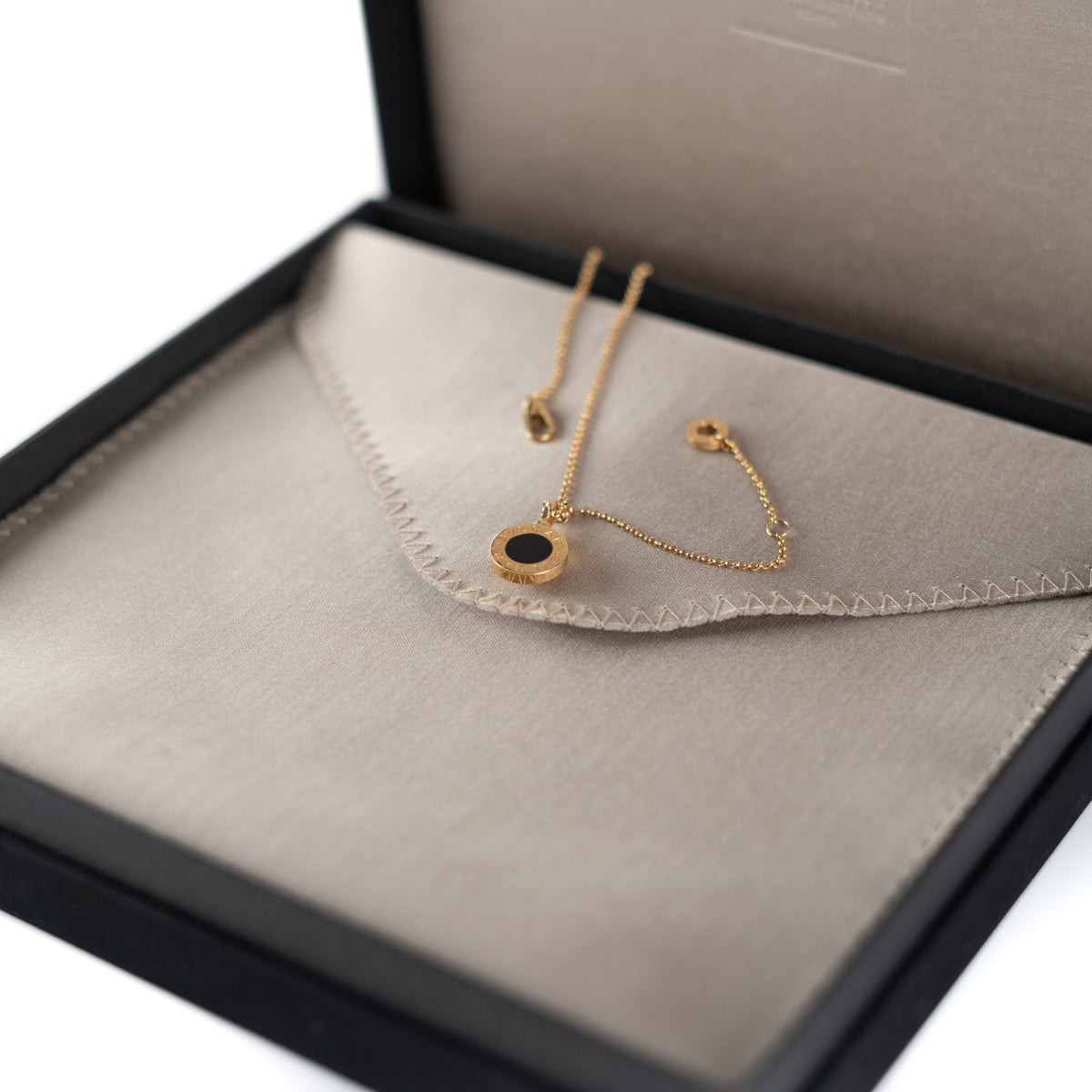 Bvlgari Onyx Necklace in 18K Yellow Gold - Luxury Black Onyx Pendant for Women, Perfect for Evening Events & Special Occasions