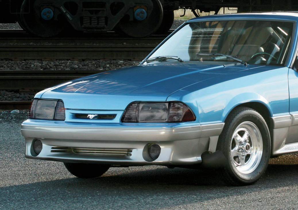 1987-1993 Mustang GT Stock Smoked Headlights with Amber Sides & Fog Lights - Upgrade Your Classic Mustang for Night Driving & Show Car Style