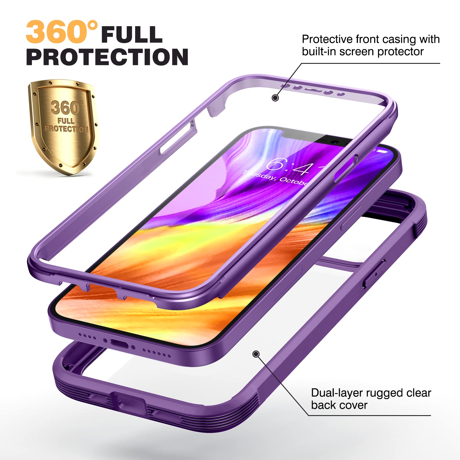 Miracase Rugged iPhone 12 Pro Max Case 6.7