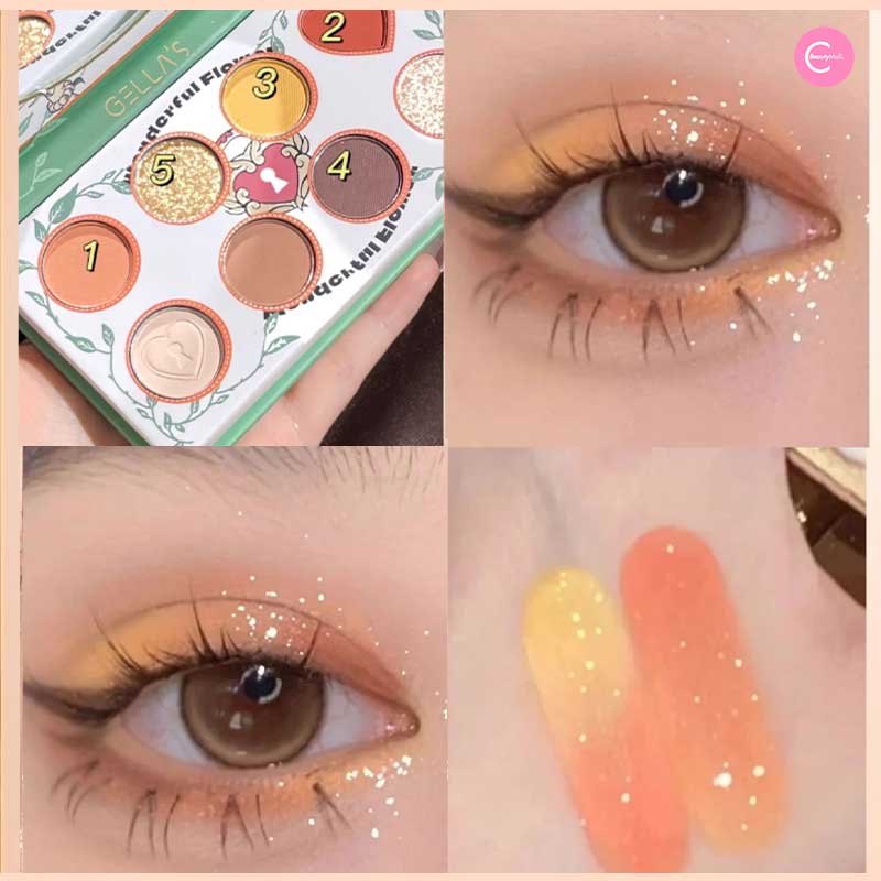 GELLA'S Enchanted Blossom 8-Color Eyeshadow Palette - Highly Pigmented, Long-Lasting Makeup for Day & Night Looks - Perfect for Parties, Weddings & Special Occasions