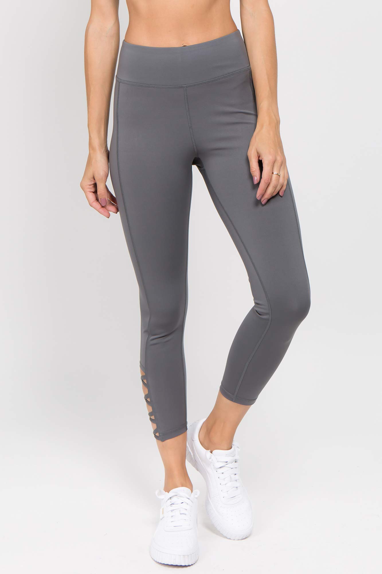 **ICONOFLASH Women's High Waist Workout Leggings with Pockets & Lattice Design - Yoga, Running, Gym & Casual Wear**