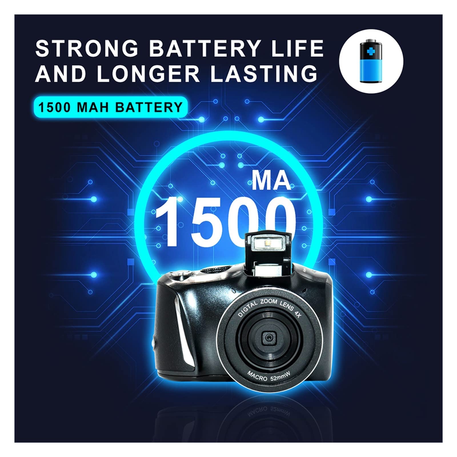 MZZYG 2.7K WiFi Vlogging Camera with 16X Digital Zoom - YouTube Video Camera for Travel, Vlogging & Content Creation | Perfect for Beginners & Travel Bloggers