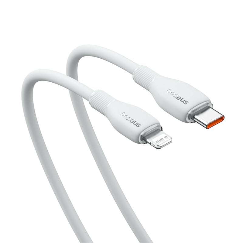 Baseus 20W Fast Charging Cable Type C to Lightning 1.2M - Pudding Series White - Perfect for iPhone Charging at Home, Office & Travel