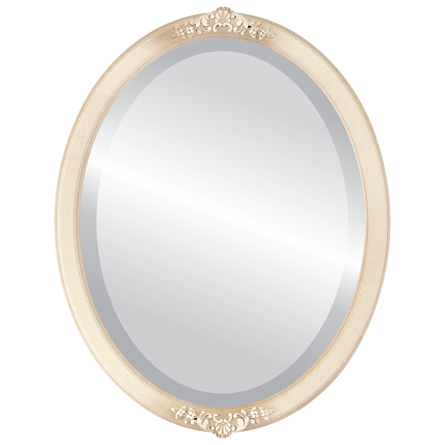 OVALCREST 14x18 Inch Oval Beveled Wall Mirror - Taupe Athena Style Home Decor Mirror for Living Room, Bedroom & Entryway