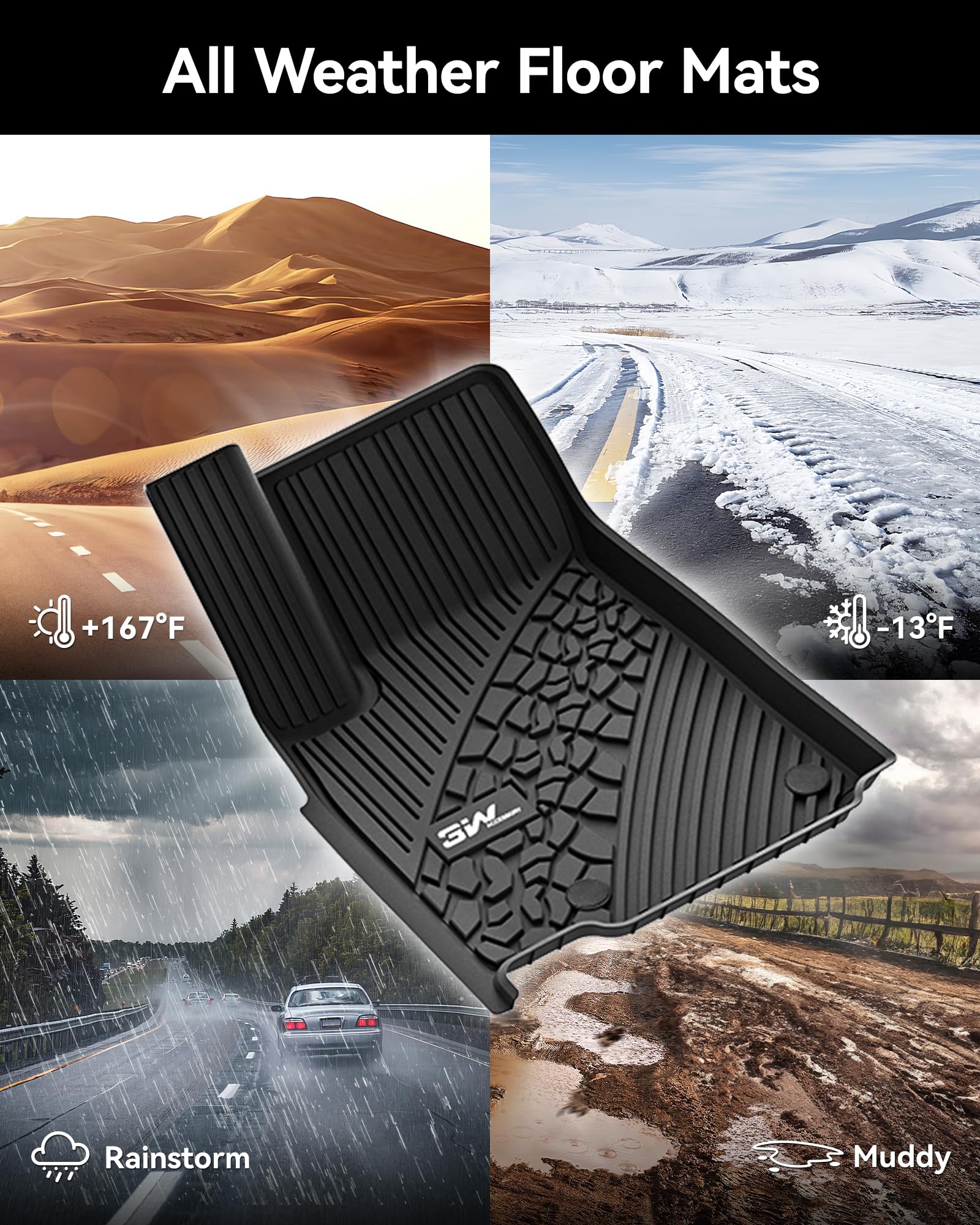 Premium TPE All-Weather Floor Mats & Cargo Liner for Jeep Grand Cherokee (2022-2025 Models Including 4xe) - Custom Fit 1st/2nd Row & Trunk Protection - Heavy Duty Black Car Mats for Off-Road, Daily Commute & Family Road Trips