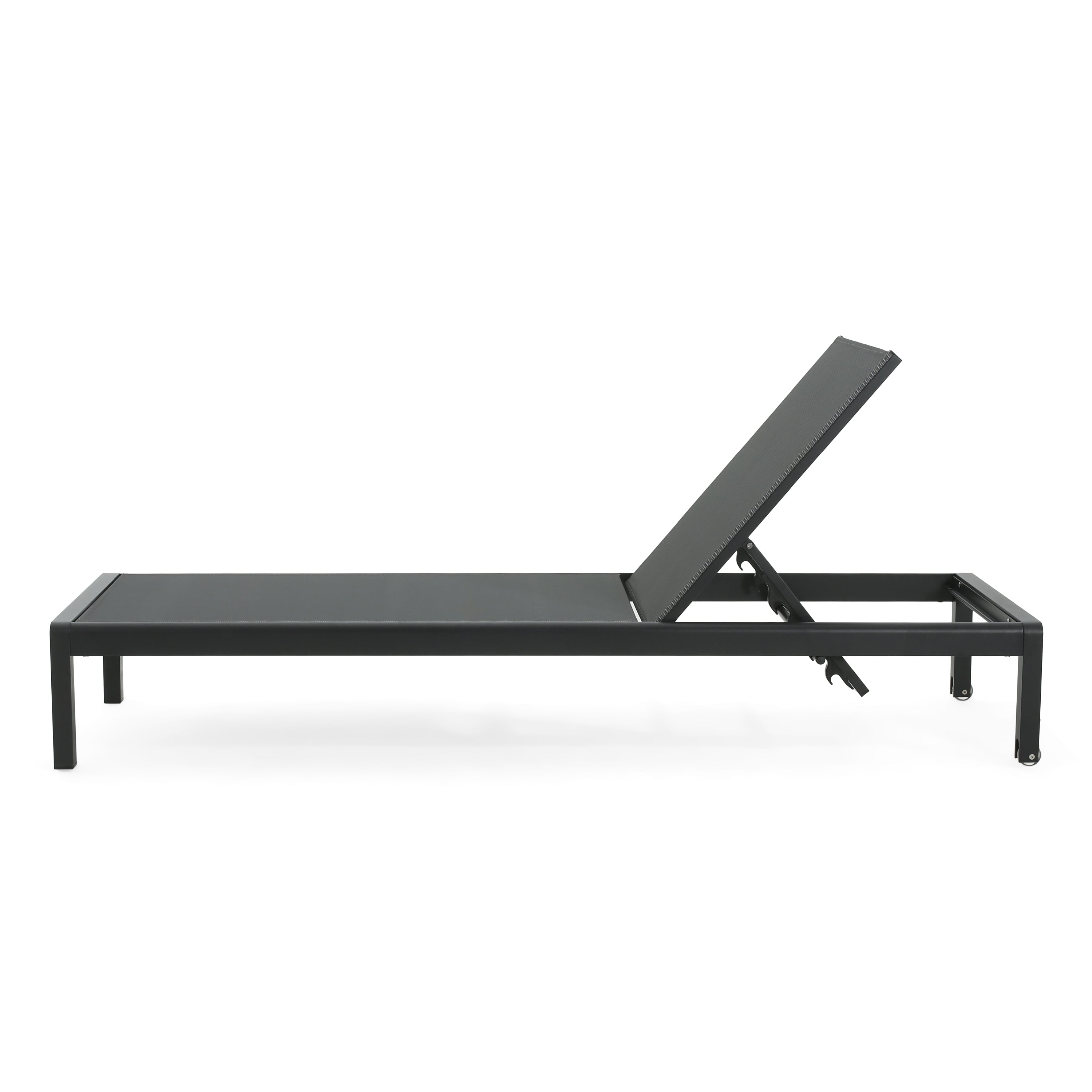 Cape Coral KD Chaise Lounge Set of 2 - Black Modern Patio Furniture for Outdoor Relaxation | Perfect for Poolside, Backyard, and Garden Lounging