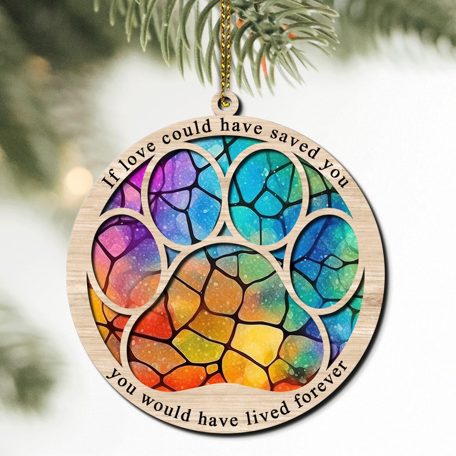 Pet Memorial Suncatcher - Sympathy Gift for Lost Dog or Cat - Perfect for Christmas Remembrance