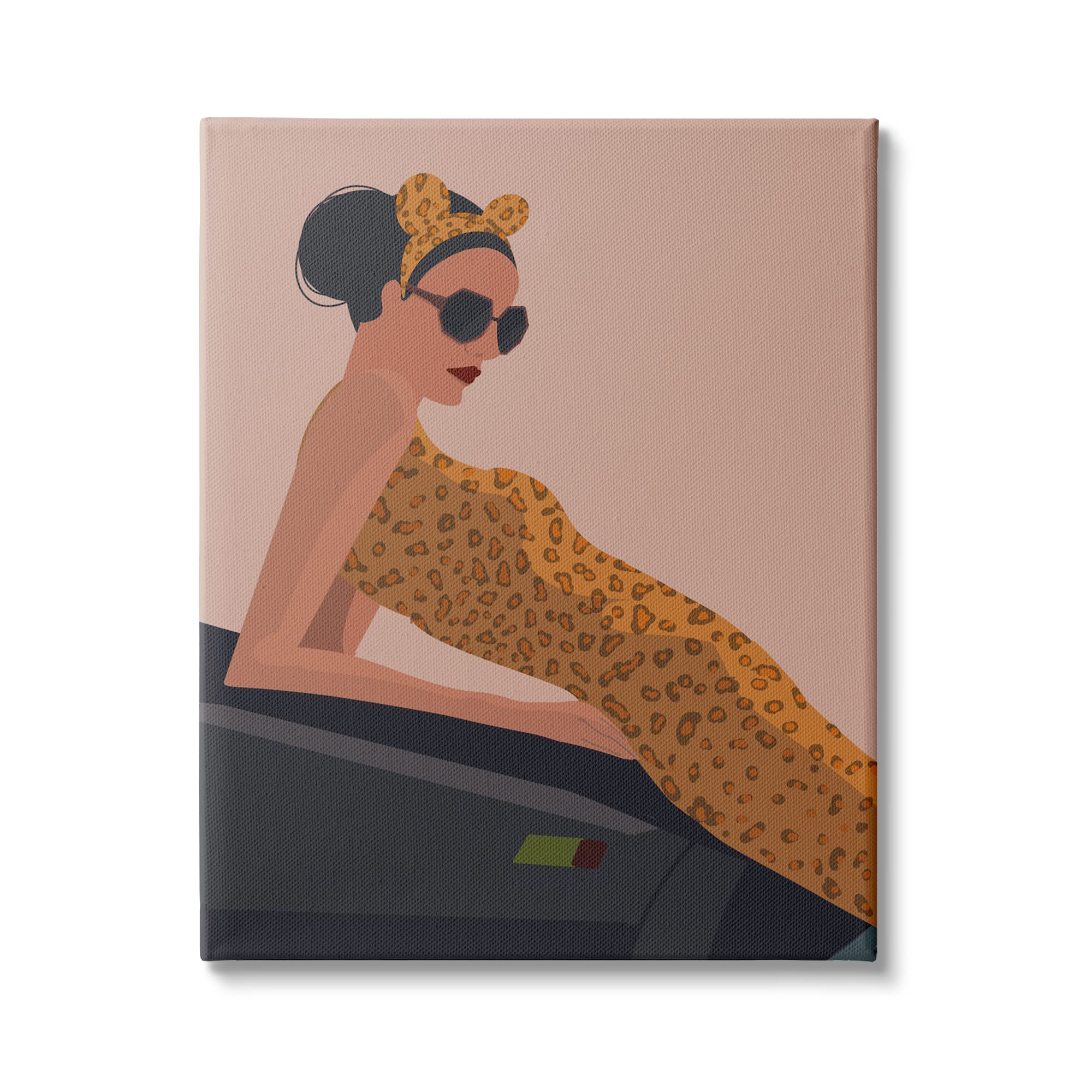 Stupell Industries Cheetah Print Dress & Sports Car Canvas Wall Art - 36