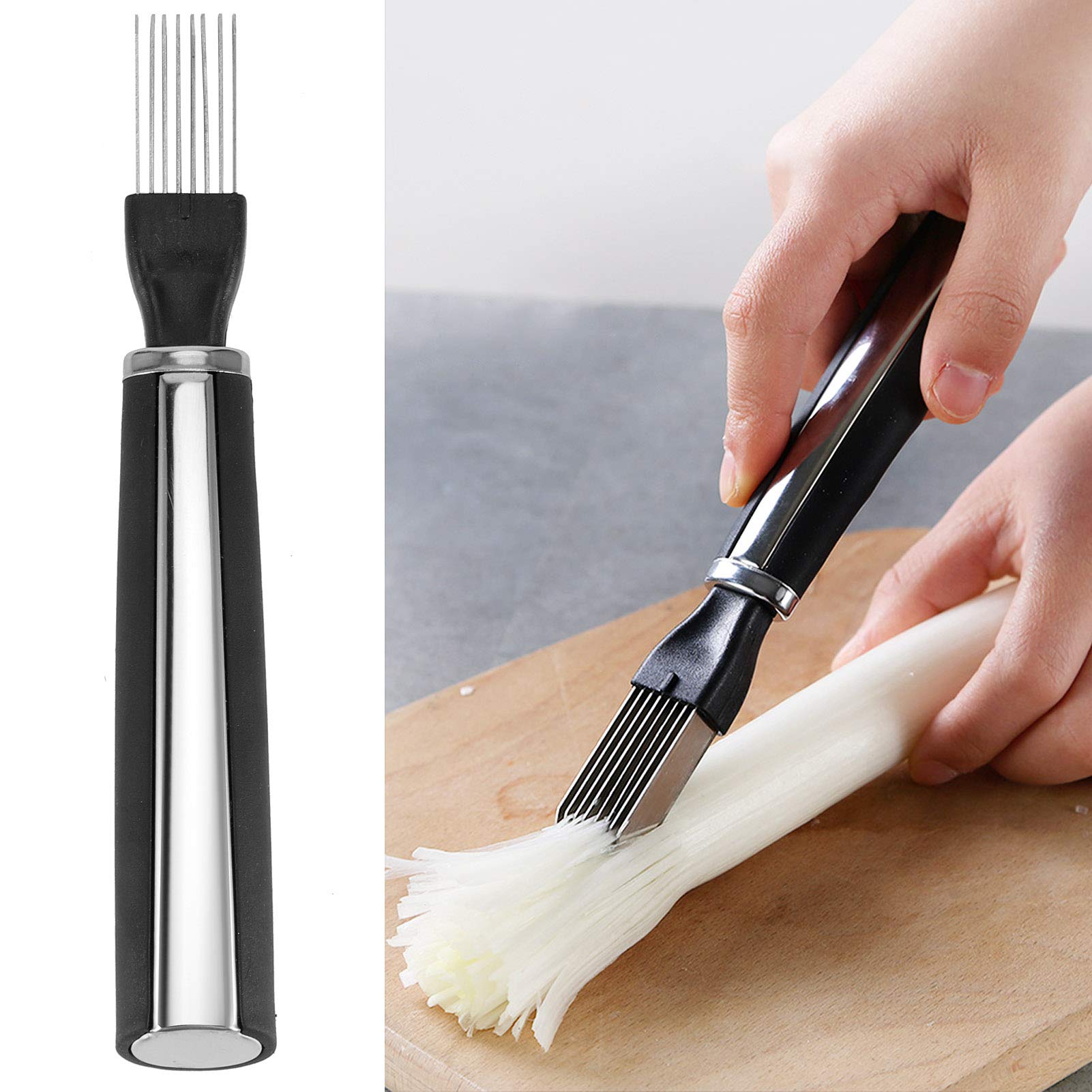 Stainless Steel Vegetable Chopper & Dicer for Onion, Scallion, Fruit - Multifunctional Kitchen Tool for Slicing, Grating & Shredding - Perfect for Meal Prep, Salads & Cooking