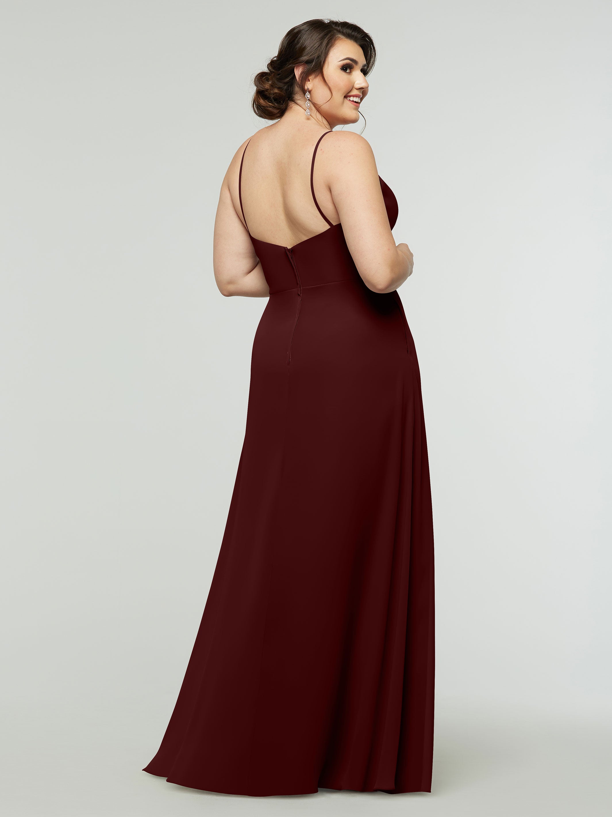 Elegant 80182 Chiffon A-Line Bridesmaid Dress with V-Neck & Spaghetti Straps - Perfect for Weddings, Formal Events & Special Occasions
