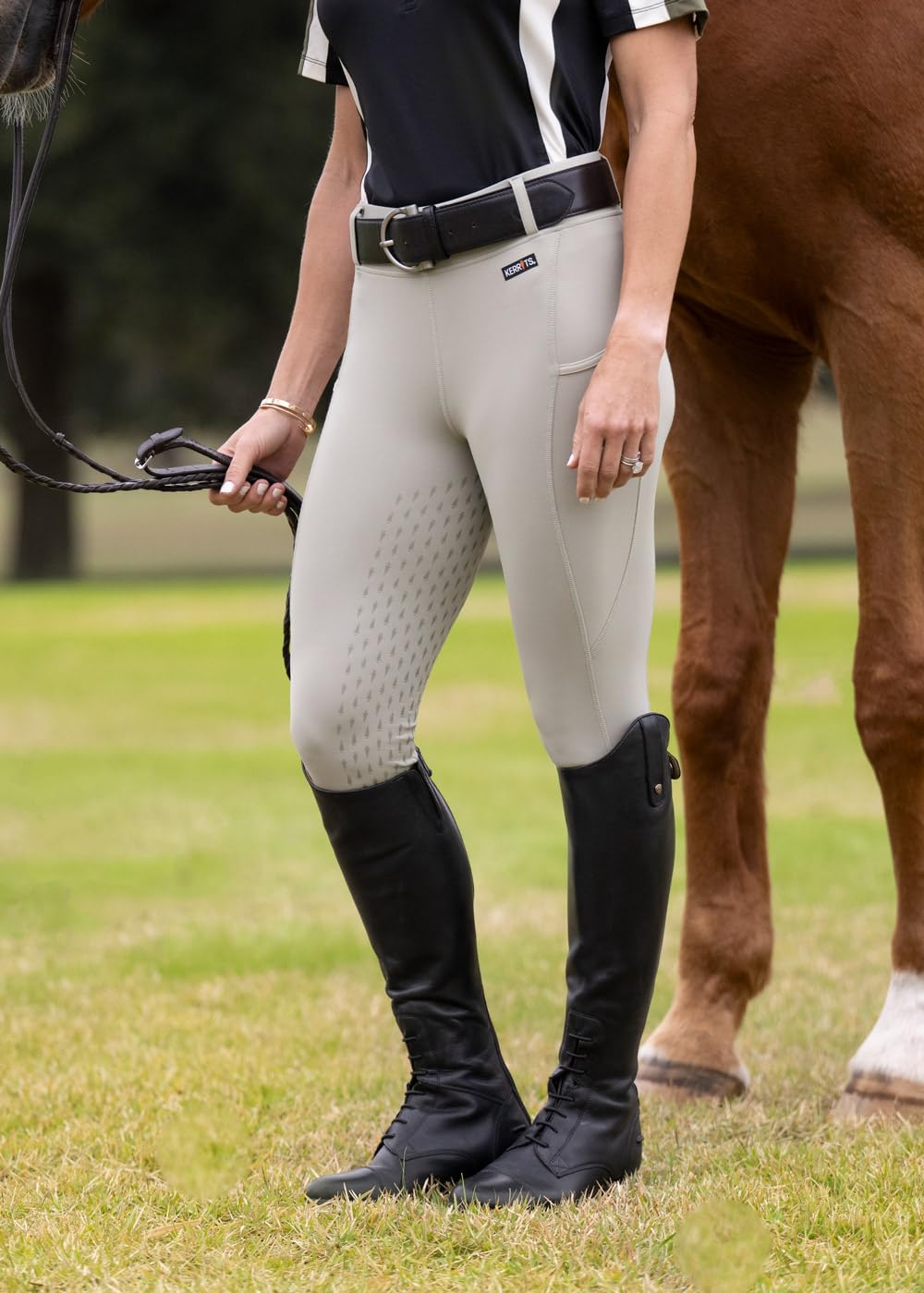 Kerrits Women's Coolcore Full Leg Grip Horse Riding Tights – Breathable Cooling Equestrian Leggings with Silicone Grips & Pockets | Perfect for Training, Show Jumping & Trail Riding