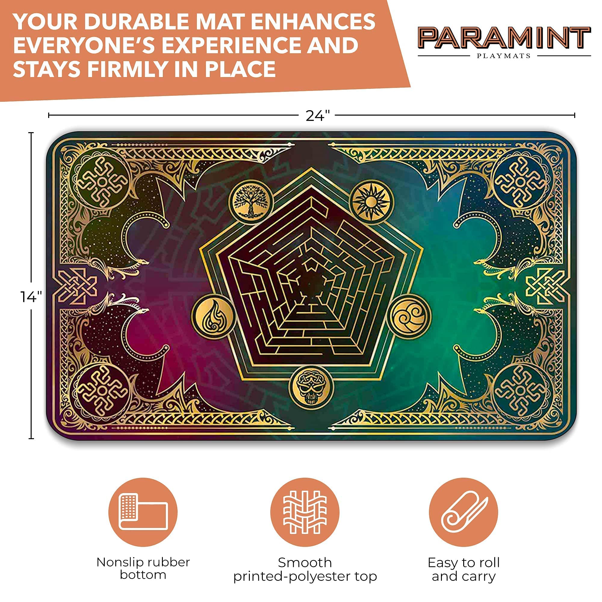 Mana Blast & MatShield Bundle - Premium MTG Playmat for Magic The Gathering, YuGiOh, Pokemon TCG - Original Art Designs & Accessories - Perfect for Tournaments, Game Nights & Collectors