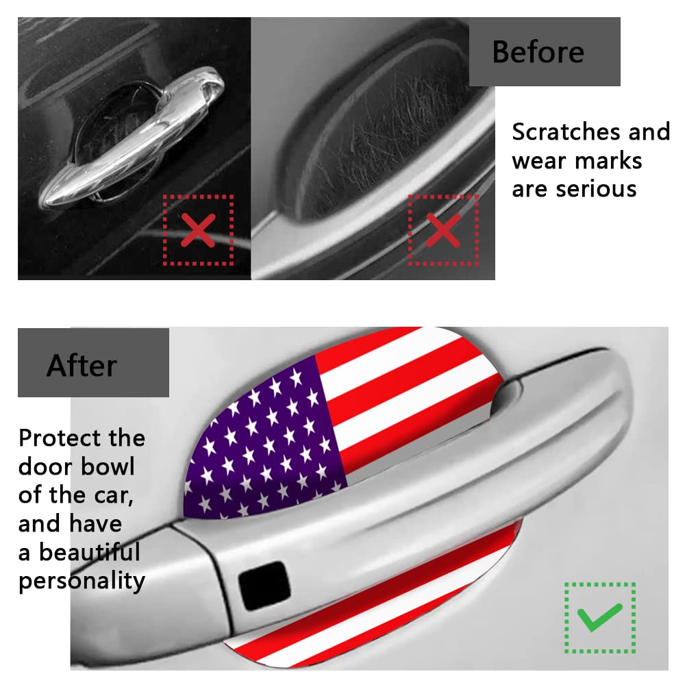 HAOBO 4PCS Universal Car Door Handle Scratch Protectors - Anti-Scratch Vehicle Door Cup Protector Film for Most Cars | Exterior Accessories to Prevent Scratches & Dents (Perfect for Parking Lots, Car Washes & Daily Use)