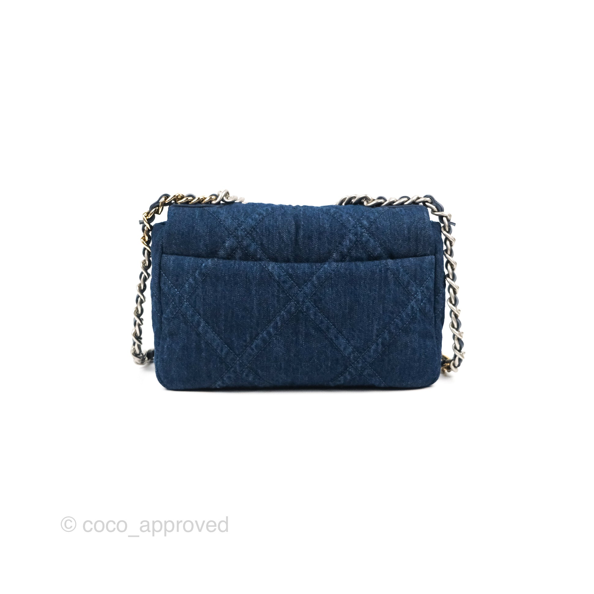 Chanel 19 Small Handbag - Denim Fabric with Mixed Metal Hardware (22P Collection) | Luxury Crossbody Bag for Women, Perfect for Date Night & Evening Events