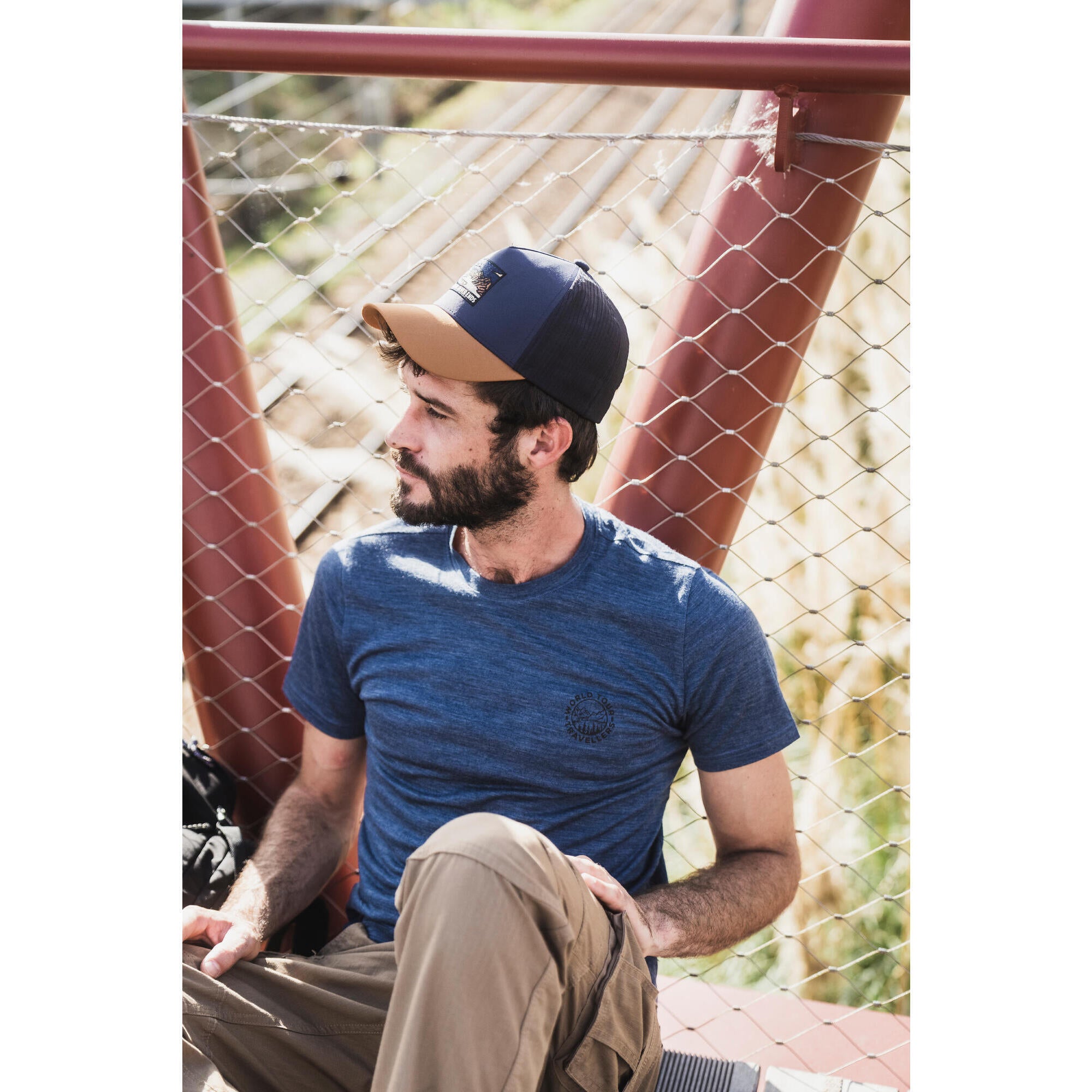 Simond Men's Travel 500 Merino Wool T-Shirt - Lightweight & Odor-Resistant Travel Shirt for Hiking, Camping & Outdoor Adventures