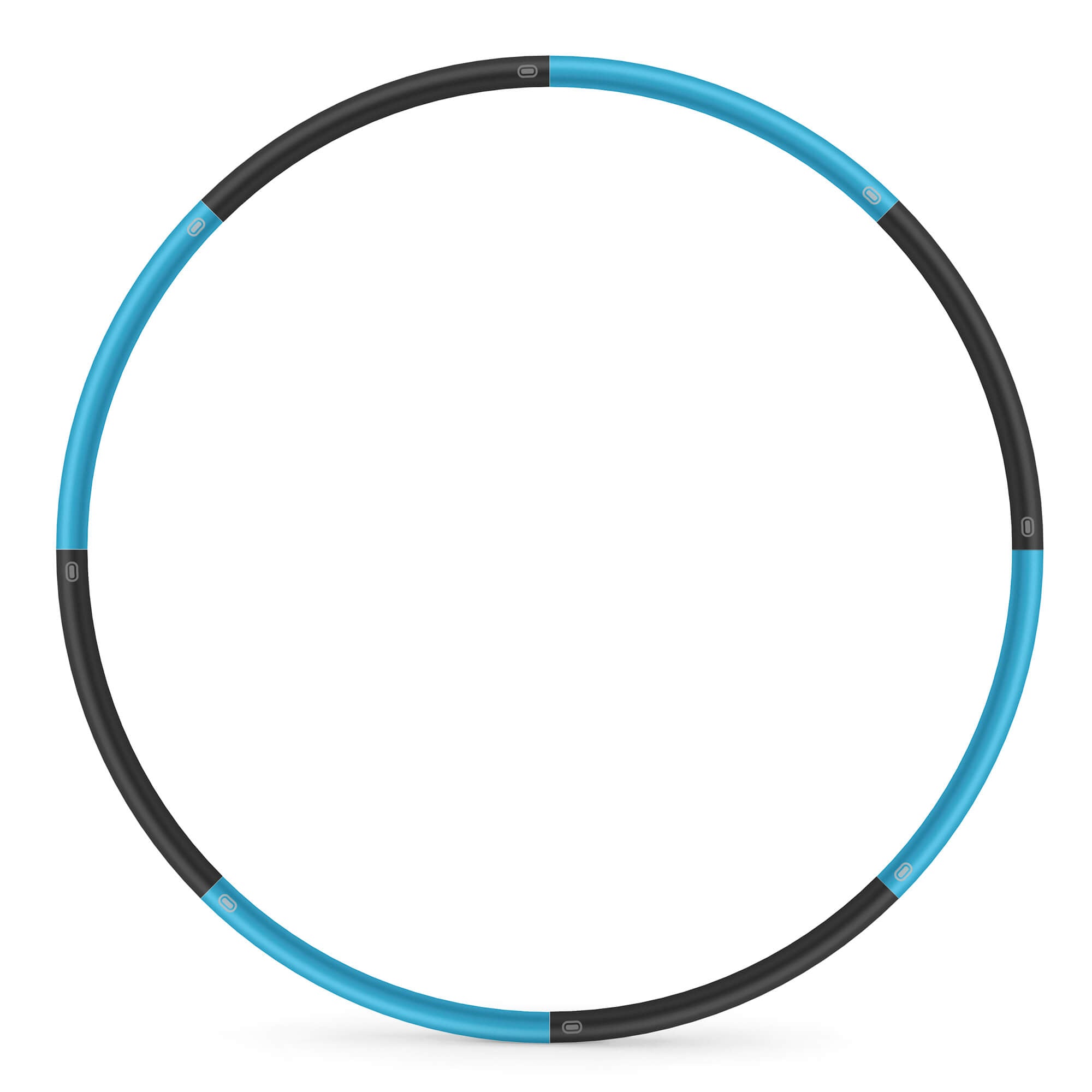 Weighted Hula Hoop for Adults - 2.2lb Exercise Fitness Hoop with Detachable Weight Segments | Blue & Black Color | Indoor & Outdoor Workout, Weight Loss, Core Training