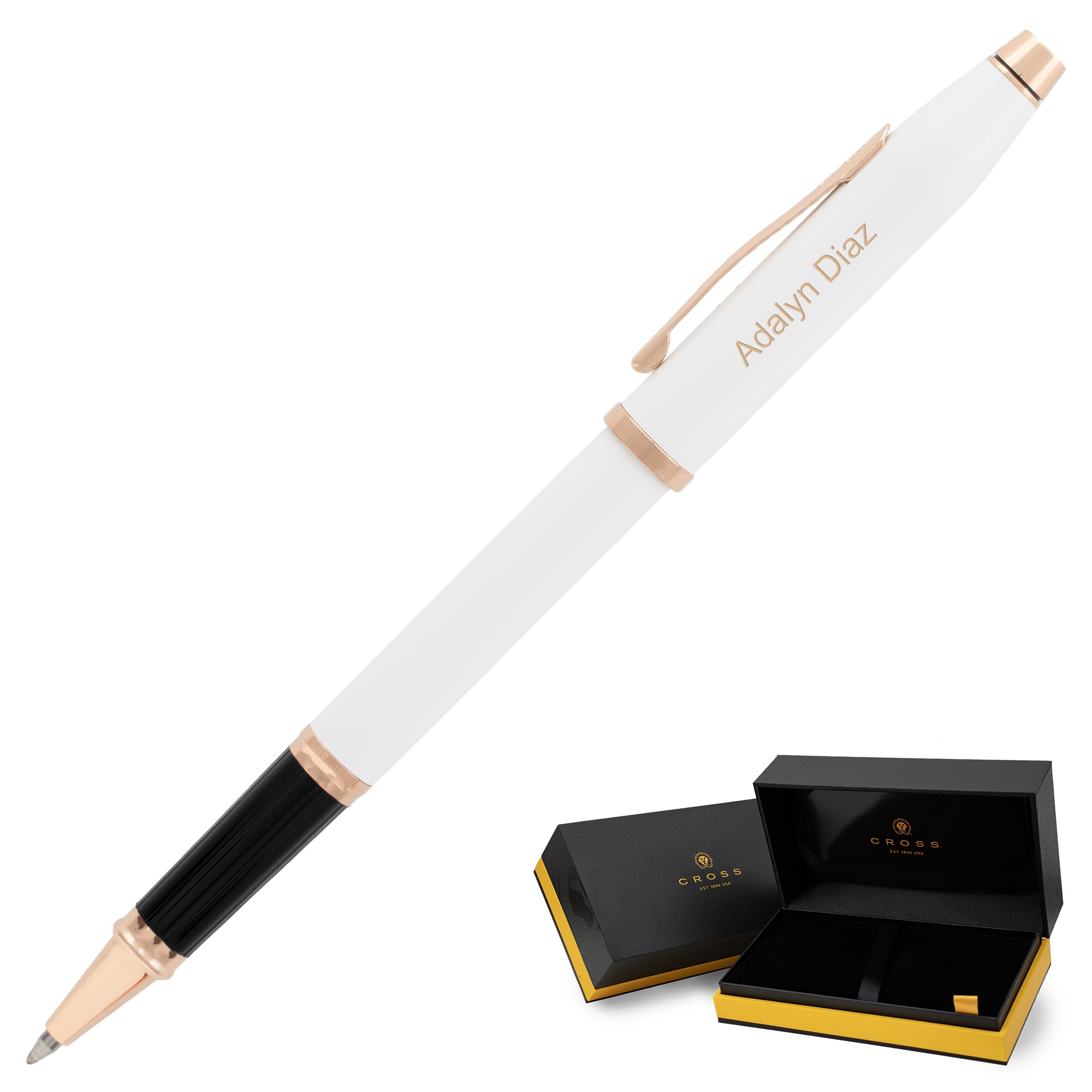 Cross Century II Pearlescent White Lacquer Rollerball Pen - Premium Writing Instrument for Office, Business & Gift Giving