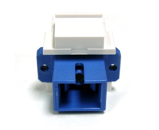 Fiber Optic Keystone Jack - Single Mode SC Simplex Connector - White - Perfect for Home & Office Network Installations