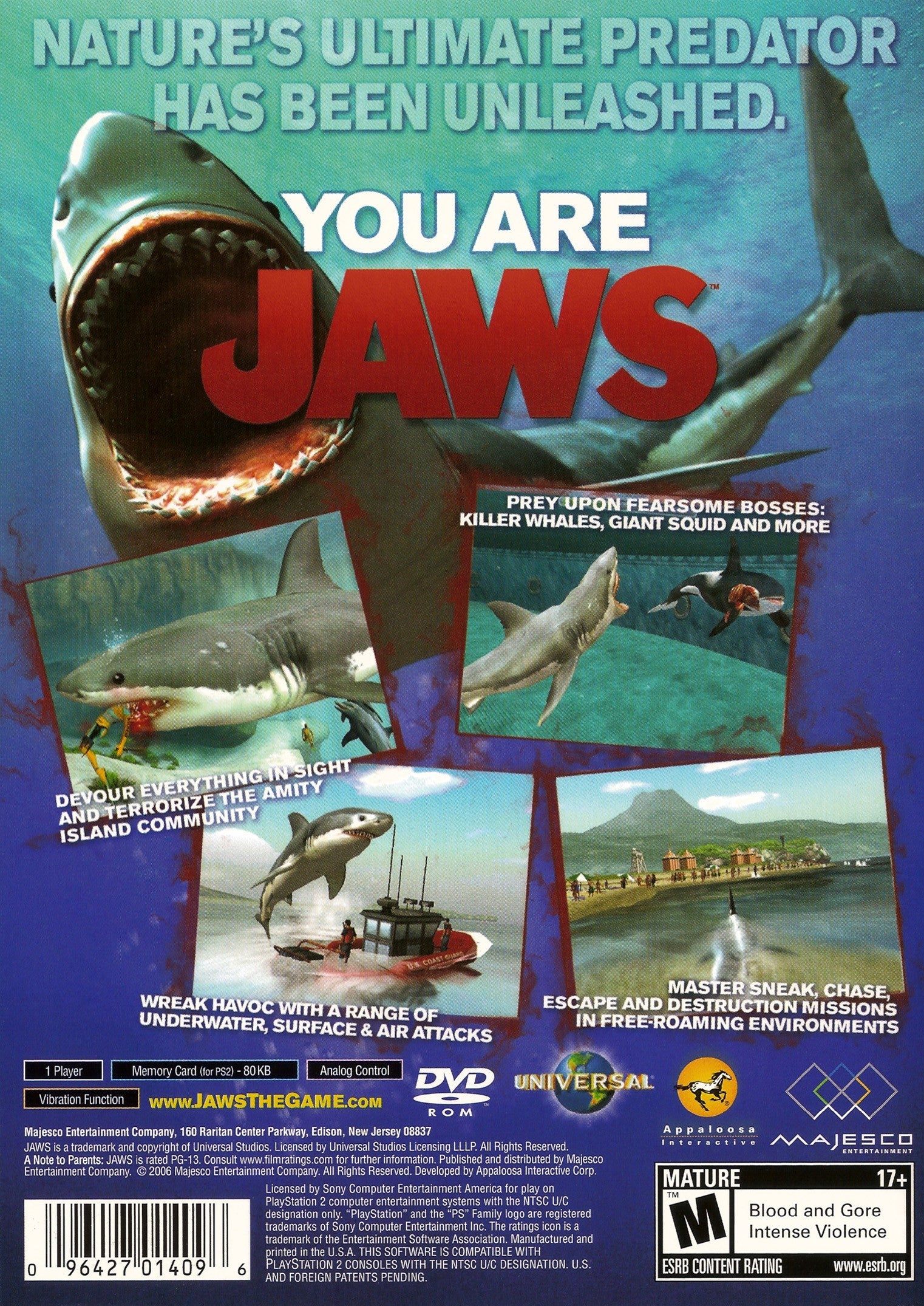 Used Jaws Unleashed PS2 Video Game - Retro PlayStation 2 Action Adventure Shark Game - Perfect for Collectors & Nostalgic Gamers