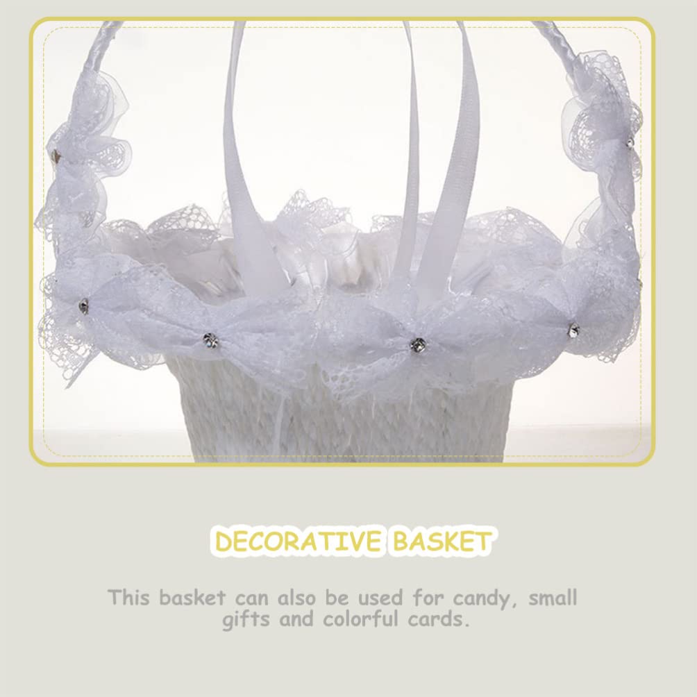 Elegant Flower Girl Basket - Delicate Wedding Flower Holder for Bridesmaids, Flower Girls | Portable Handheld Basket for Wedding Decorations, Ceremony & Reception | Perfect for Outdoor Weddings, Photo Shoots & Special Events