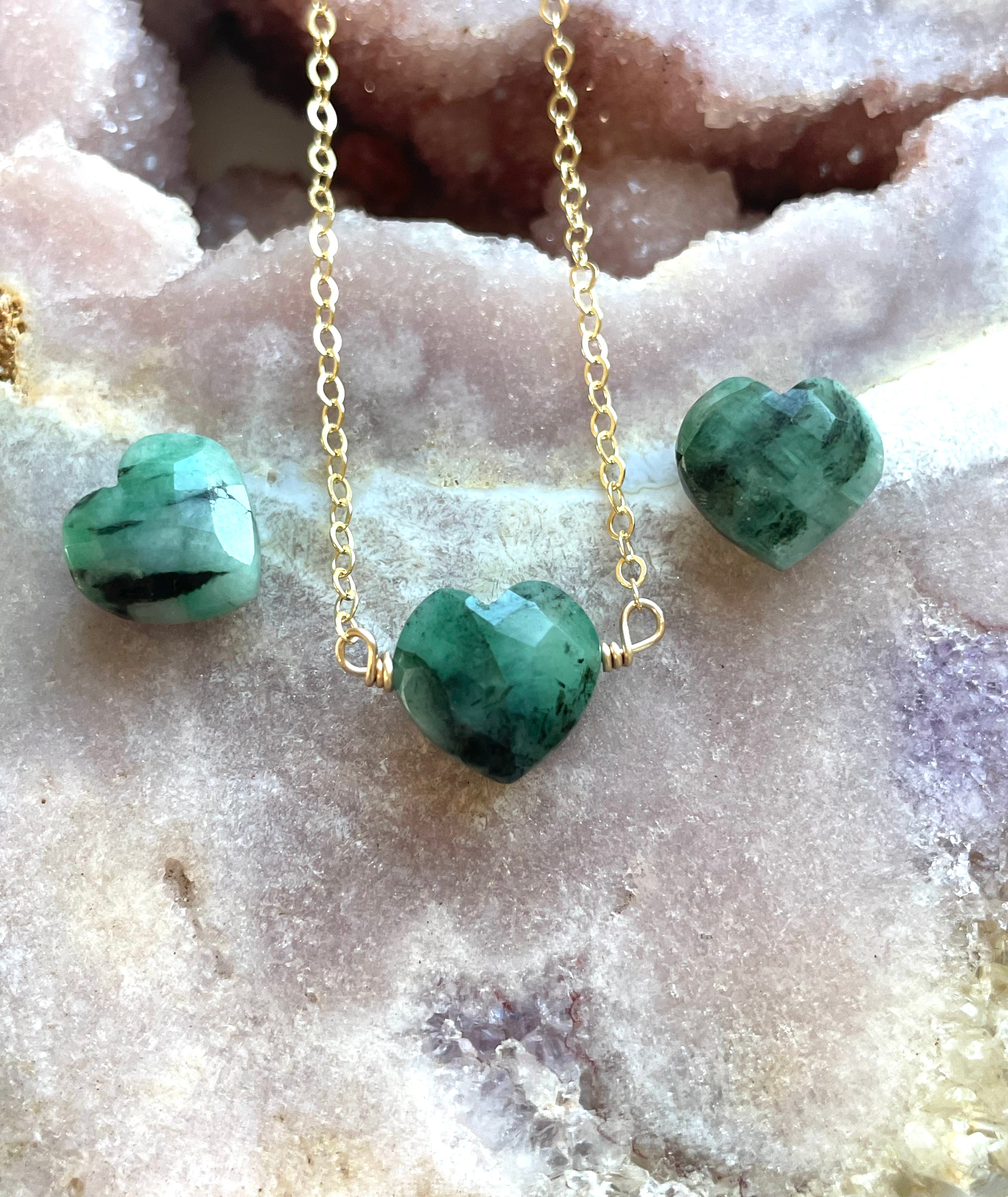Emerald Heart Pendant Necklace - 14K Gold Plated Sterling Silver Jewelry for Women - Perfect Gift for Valentine's Day, Anniversary & Birthday - Elegant Necklace for Everyday Wear & Special Occasions