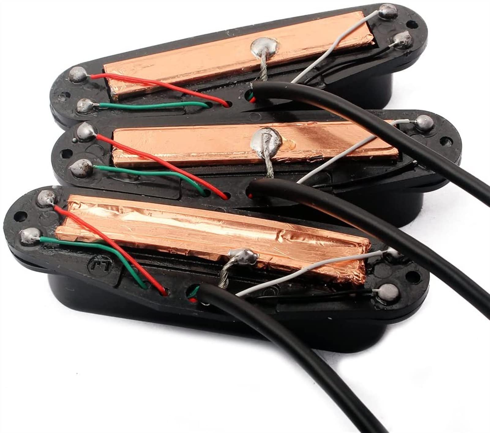 SSS Standard Single Coil Guitar Pickup Set - Neck/Middle/Bridge Position for Stratocaster Electric Guitar - Black Humbucker Pickups - Perfect for Blues, Rock & Vintage Tone Upgrades