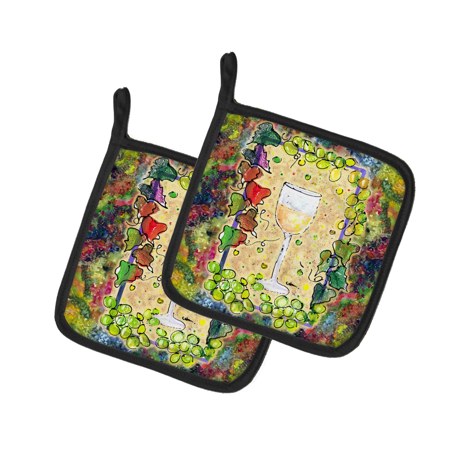 Caroline's Treasures Heat Resistant Oven Mitts Set - 2 Pack Kitchen Pot Holders for Cooking, Baking & BBQ (7.5x7.5 Inches) - Perfect for Grilling, Baking Cookies & Handling Hot Dishes