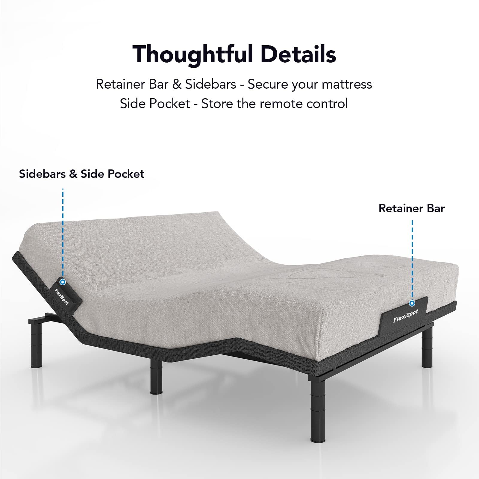 FLEXISPOT S6 Adjustable Bed Frame Base Full Size - Quick Assembly, Zero Gravity, Whisper Quiet Motor with Massage & Anti-Snore Features - Perfect for Home, Office, or Guest Room Use