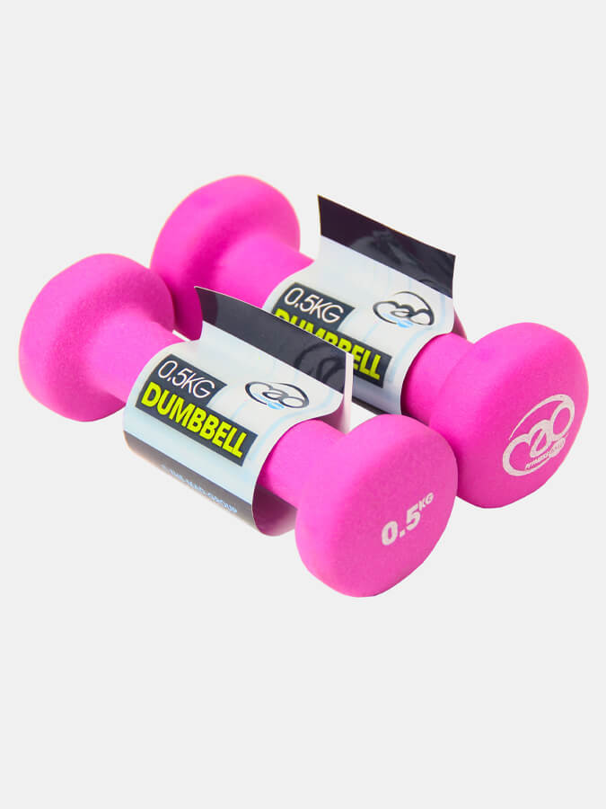 Pink 0.5kg Neo Dumbbell Set - Lightweight Yoga & Fitness Weights for Home Workouts, Pilates, and Strength Training