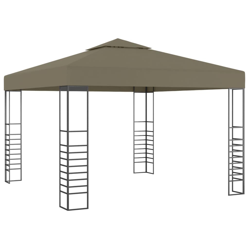 Premium 9.8'x9.8' Taupe Garden Party Tent with Heavy-Duty Steel Frame & Ventilated Roof - Perfect for Outdoor Weddings, Backyard BBQs, Camping & Patio Gatherings - Quick Setup Gazebo for Events & Home Use