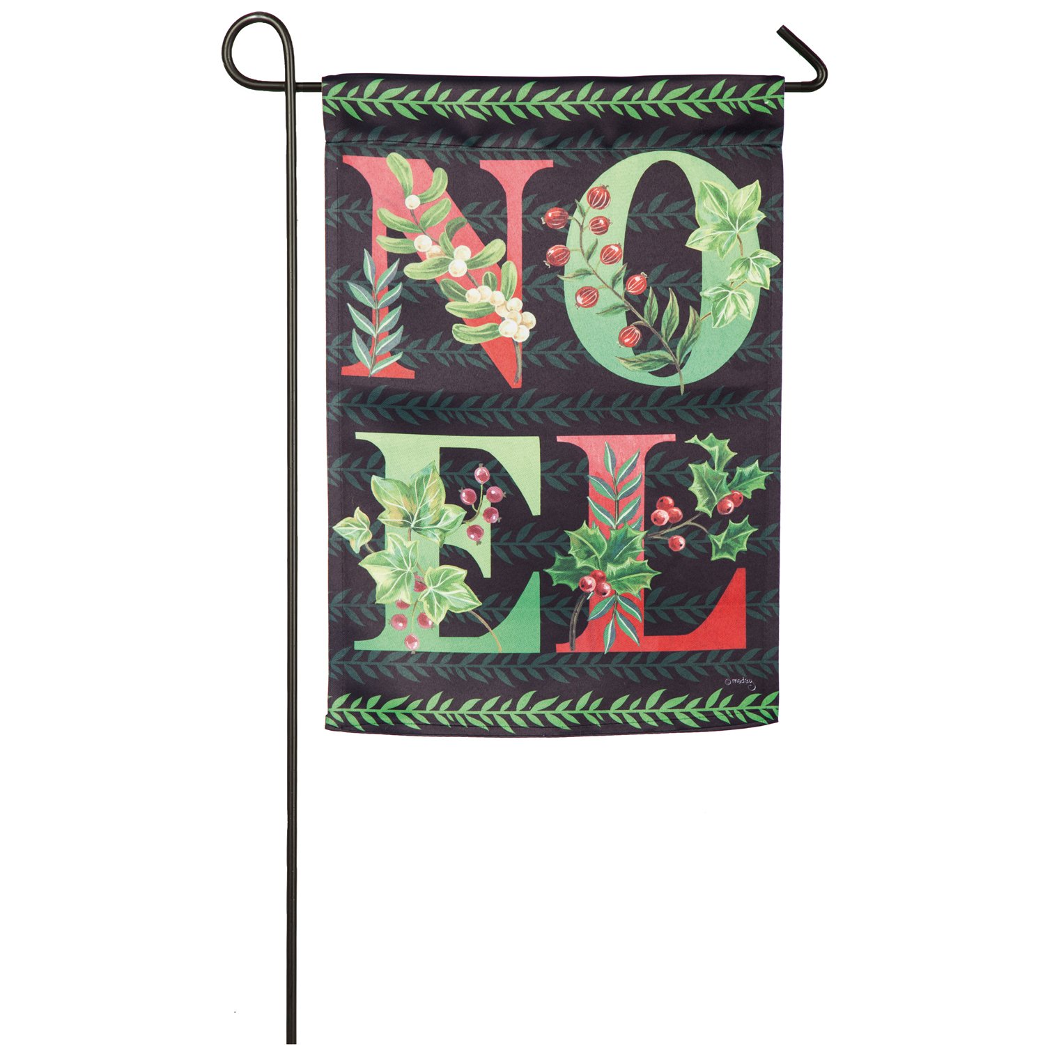 Evergreen Noel Double-Sided Suede Garden Flag - 12.5 x 18 Inch Weatherproof Outdoor Chalkboard Flag for Christmas Decorations | Perfect for Front Yard, Porch & Seasonal Holiday Displays