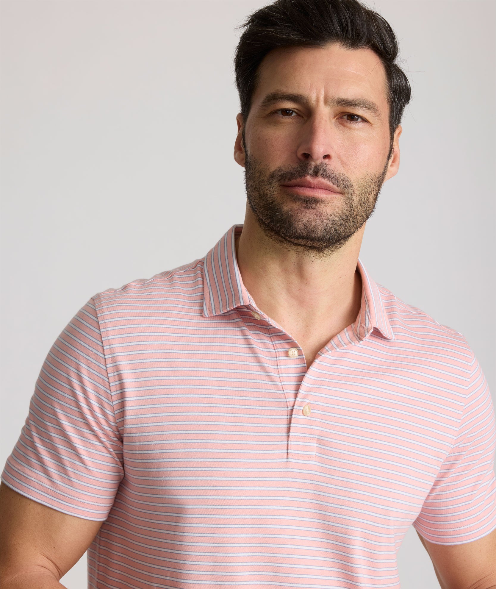 Breathable Striped Performance Polo Shirt for Men - Moisture-Wicking & Comfortable - Perfect for Golf, Tennis & Casual Wear