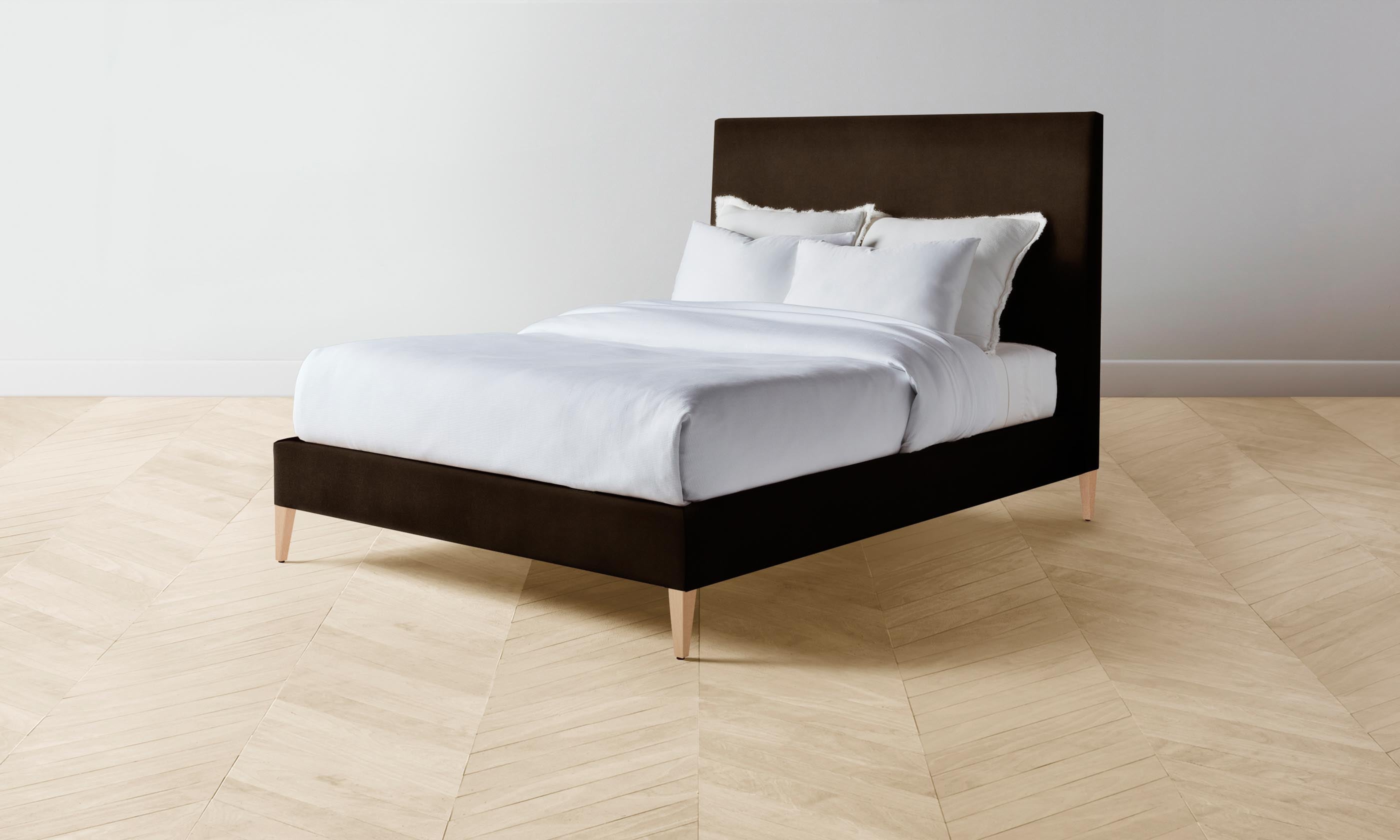 Essex Bed with Mohair Chocolate Upholstery - Luxurious Bedroom Furniture for Modern Homes | Perfect for Master Bedrooms & Guest Rooms