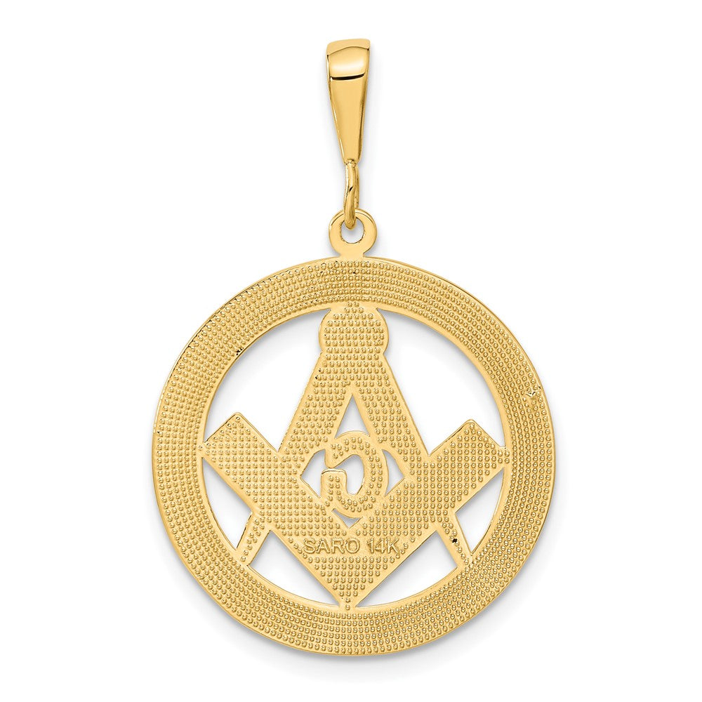 Gold Large Masonic Symbol Pendant Necklace - Model C1097 | Freemason Jewelry for Men, Masonic Lodge Gifts & Brotherhood Accessories